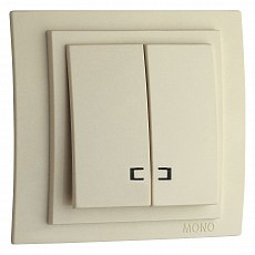 Выключатель двухклавишный с подсветкой mono electric larissa 103-171725-103